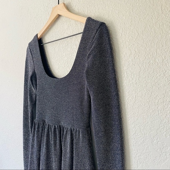 Free People Double Scoop Neck Metallic Skater Dress - Picture 3 of 15